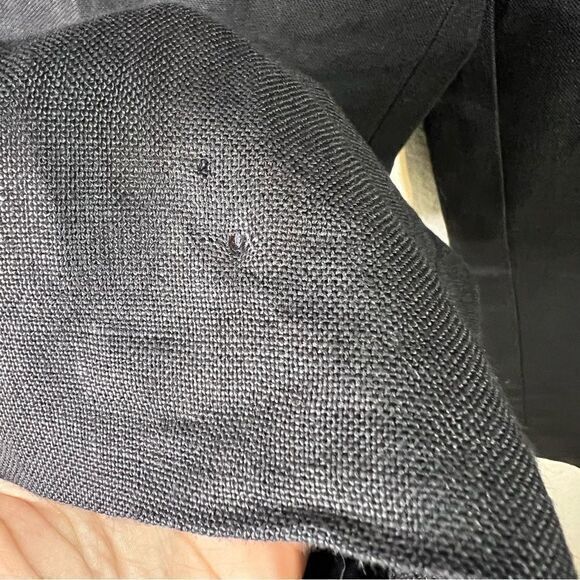 Talbots Womens Dress Pants Pleated Irish Linen Work Office Casual Black Petite 8 - Picture 8 of 9